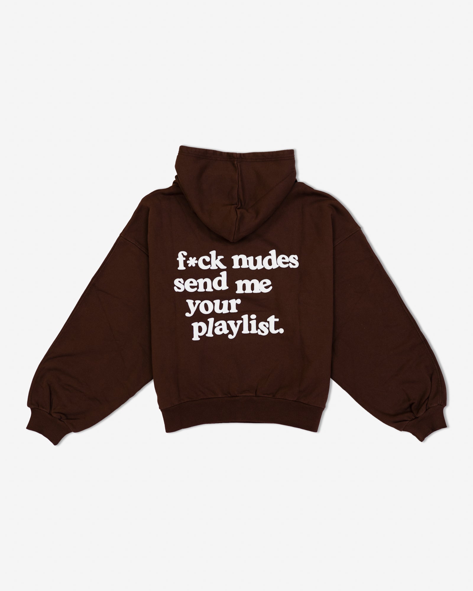 FUCK NUDES BROWN HOODIE